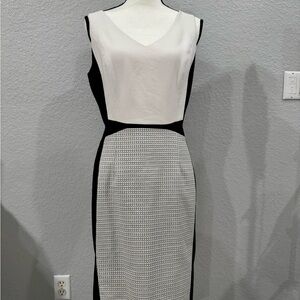 White House Black Market Monochrome Midi Dress